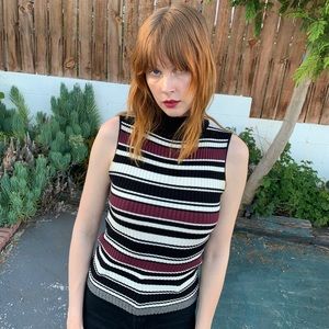 Miss Selfridge striped sweater vest.